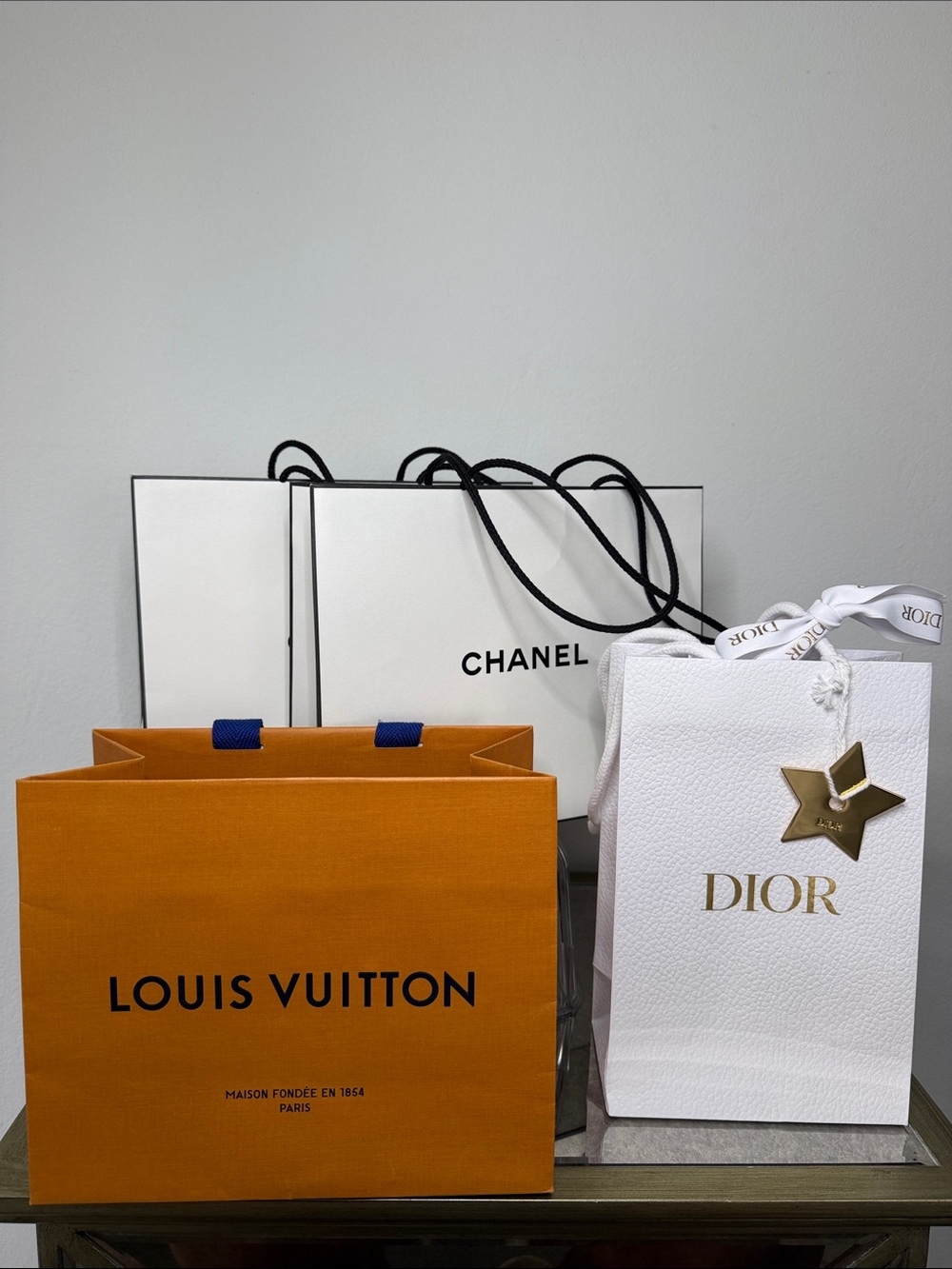 CHANEL, DIOR, LOUIS VUITTON Shopping Bag Set